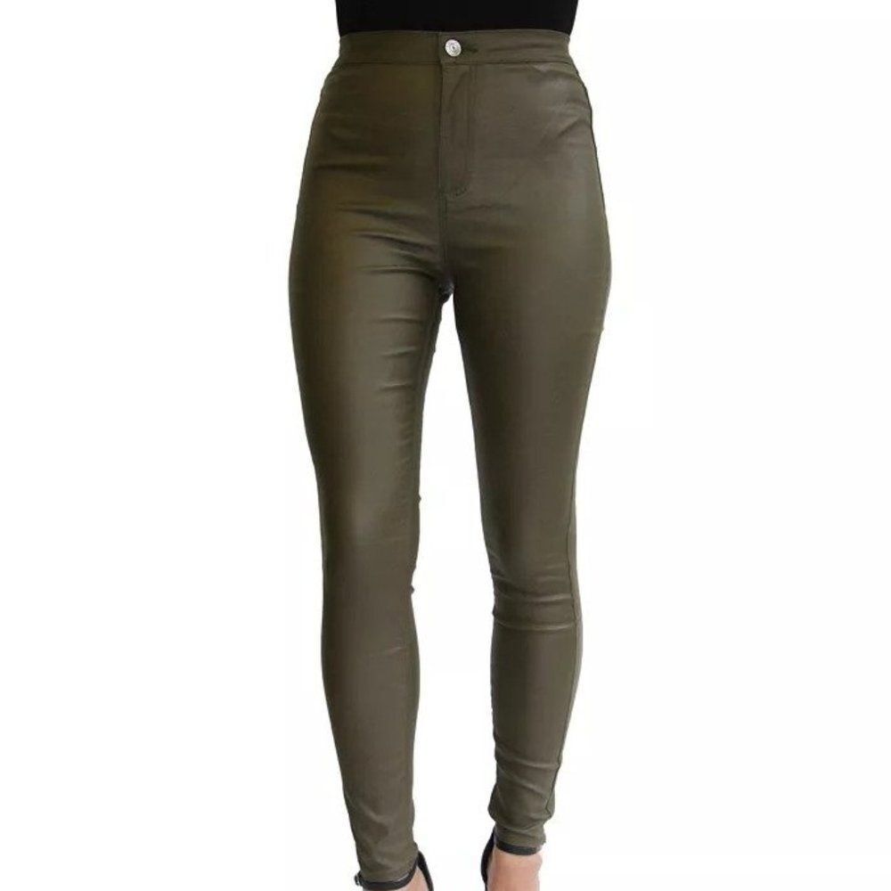 Almost Famous Juniors' Coated High-Rise Skinny Jeans